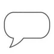 Minimalist empty speech bubble icon, no text, dark gray (#333333) outline, transparent background